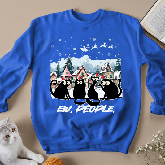 Ew People Christmas Cat Unisex Sweatshirts - Meowiprints