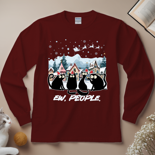 Ew People Christmas Cat Unisex Long Sleeves - Meowiprints