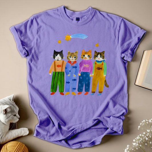 Cute Cats Family Cartoon Kittens Unisex T-Shirt