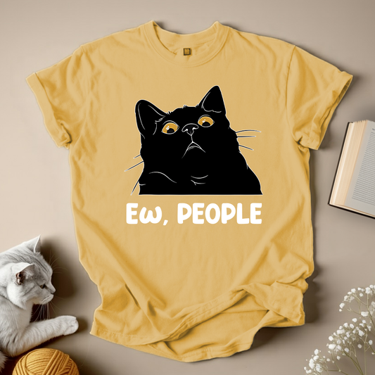 Ew People Black Cat Shirt Anti-Social Cat Lover
