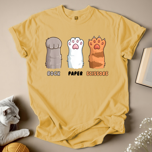 Funny Cat Rock Paper Scissors Unisex T-Shirt