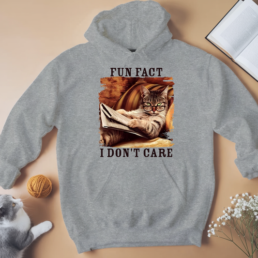 Fun Fact I Don’t Care Unisex Hoodie For Cat Lovers - Meowiprints