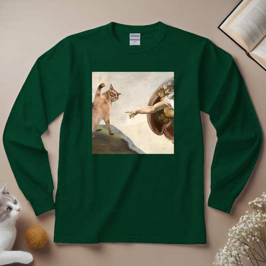 Cat God Creation Of Adam Unisex Long Sleeves - Meowiprints