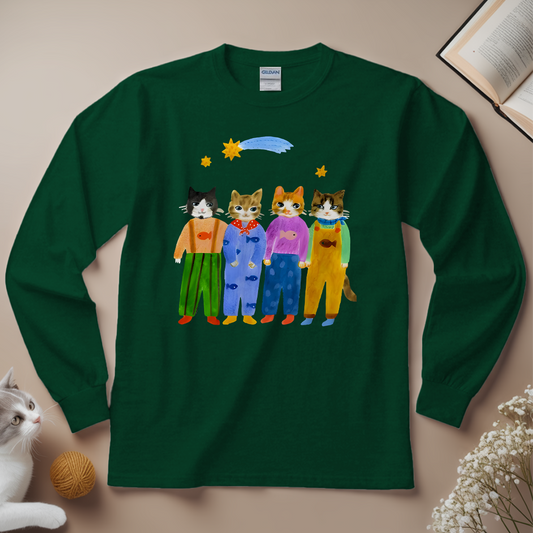 Cute Cats Family Cartoon Kittens Unisex Long Sleeves - Meowiprints