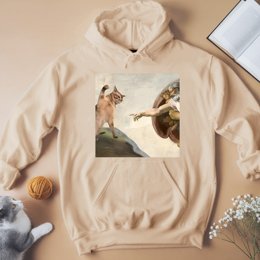 Cat God Creation Of Adam Unisex Hoodie - Meowiprints