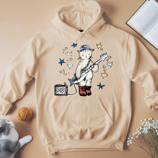 Funny Cat Playing Guitar Unisex Hoodie - Meowiprints