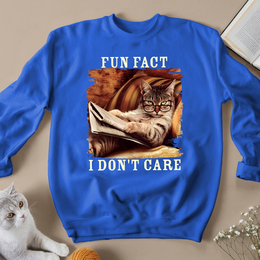 Fun Fact I Don’t Care Unisex Sweatshirts For Cat Lovers - Meowiprints