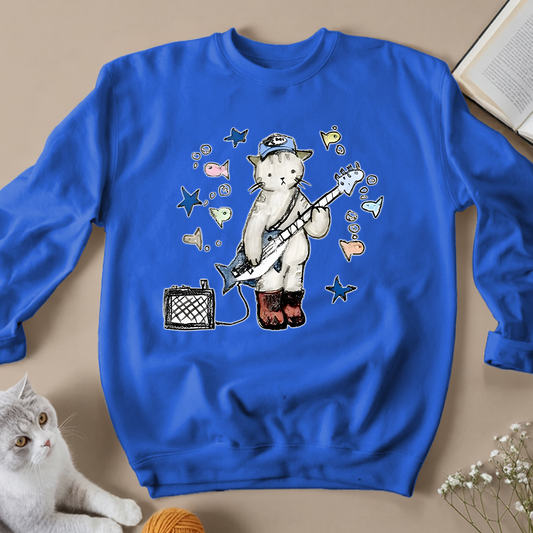 Funny Cat Playing Guitar Unisex Sweatshirts - Meowiprints