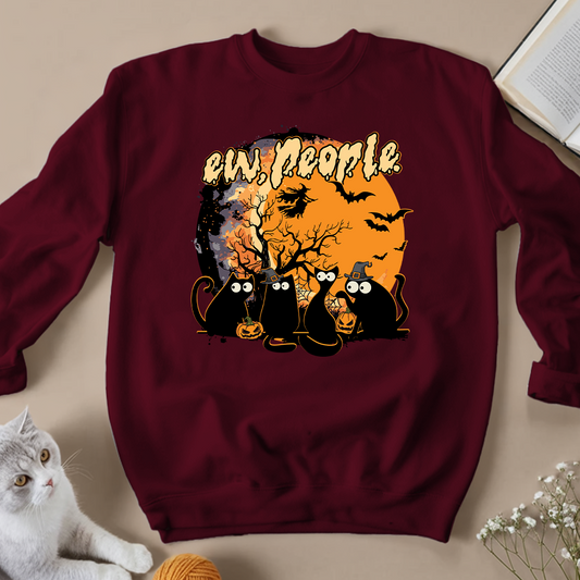 Ew People Halloween Cat Unisex Sweatshirts - Meowiprints