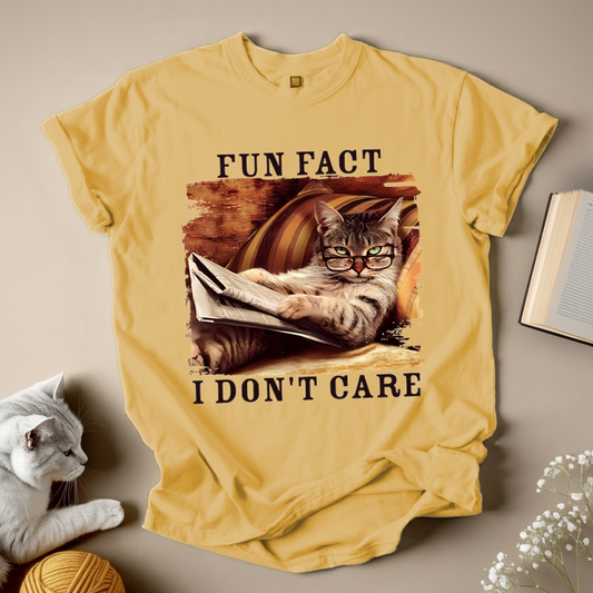 Fun Fact I Don’t Care Unisex T-Shirt For Cat Lovers